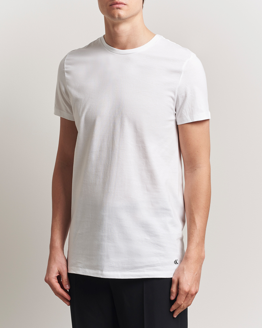 Herre | T-Shirts | Calvin Klein | 3-Pack Cotton Crew Neck T-Shirt White