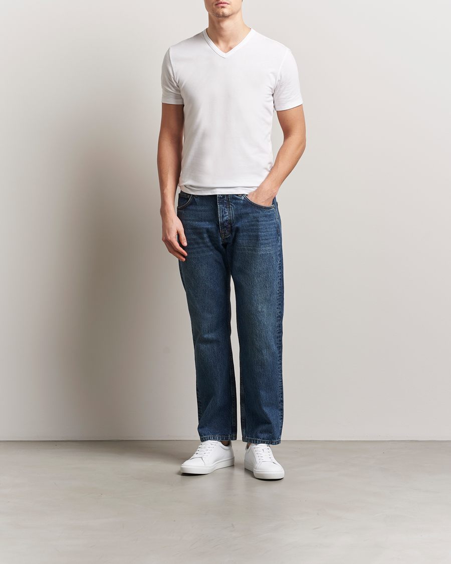 Herre | T-Shirts | Calvin Klein | 3-Pack Cotton Stretch V-Neck T-Shirt White