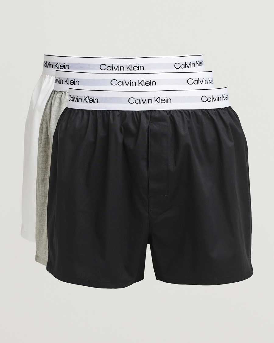 Herre | Undertøy | Calvin Klein | 3-Pack Cotton Boxer Shorts White/Black/Grey