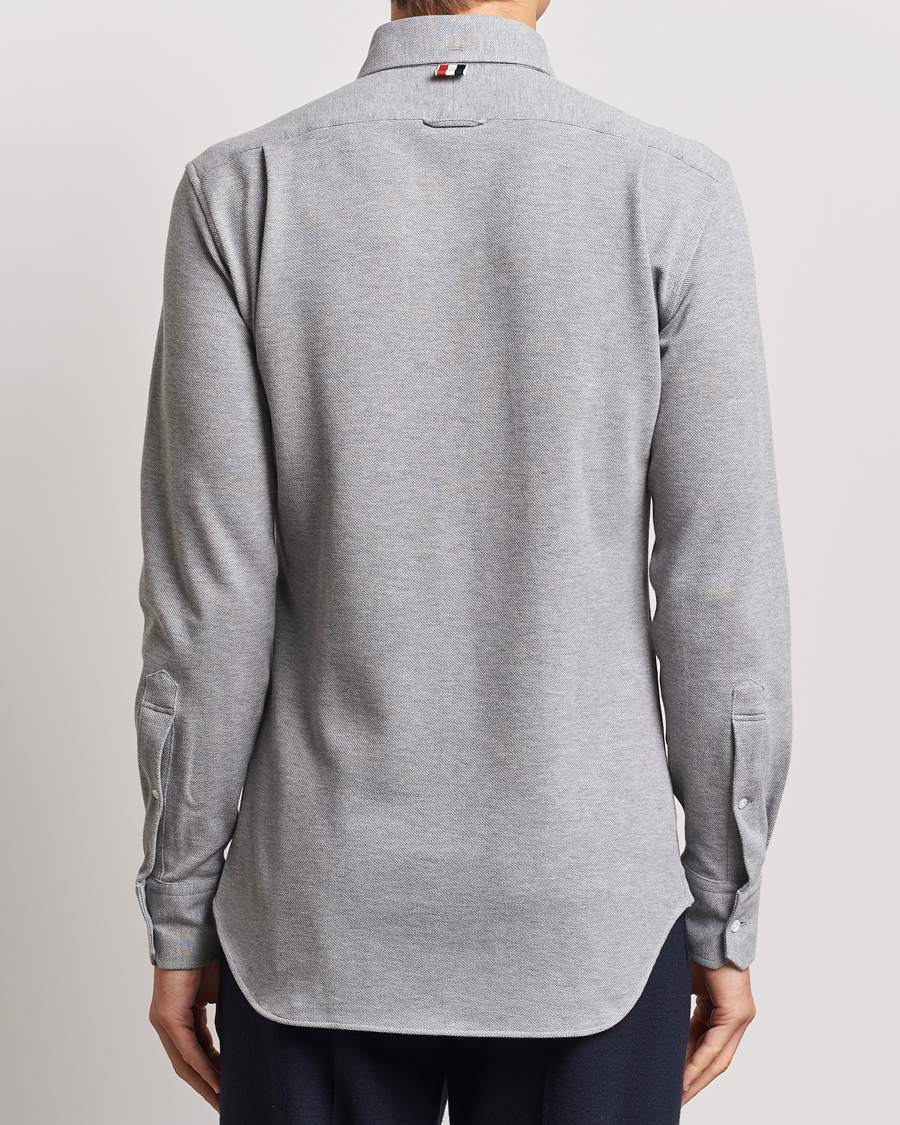 Herre | Skjorter | Thom Browne | Button Down Piquet Shirt Light Grey