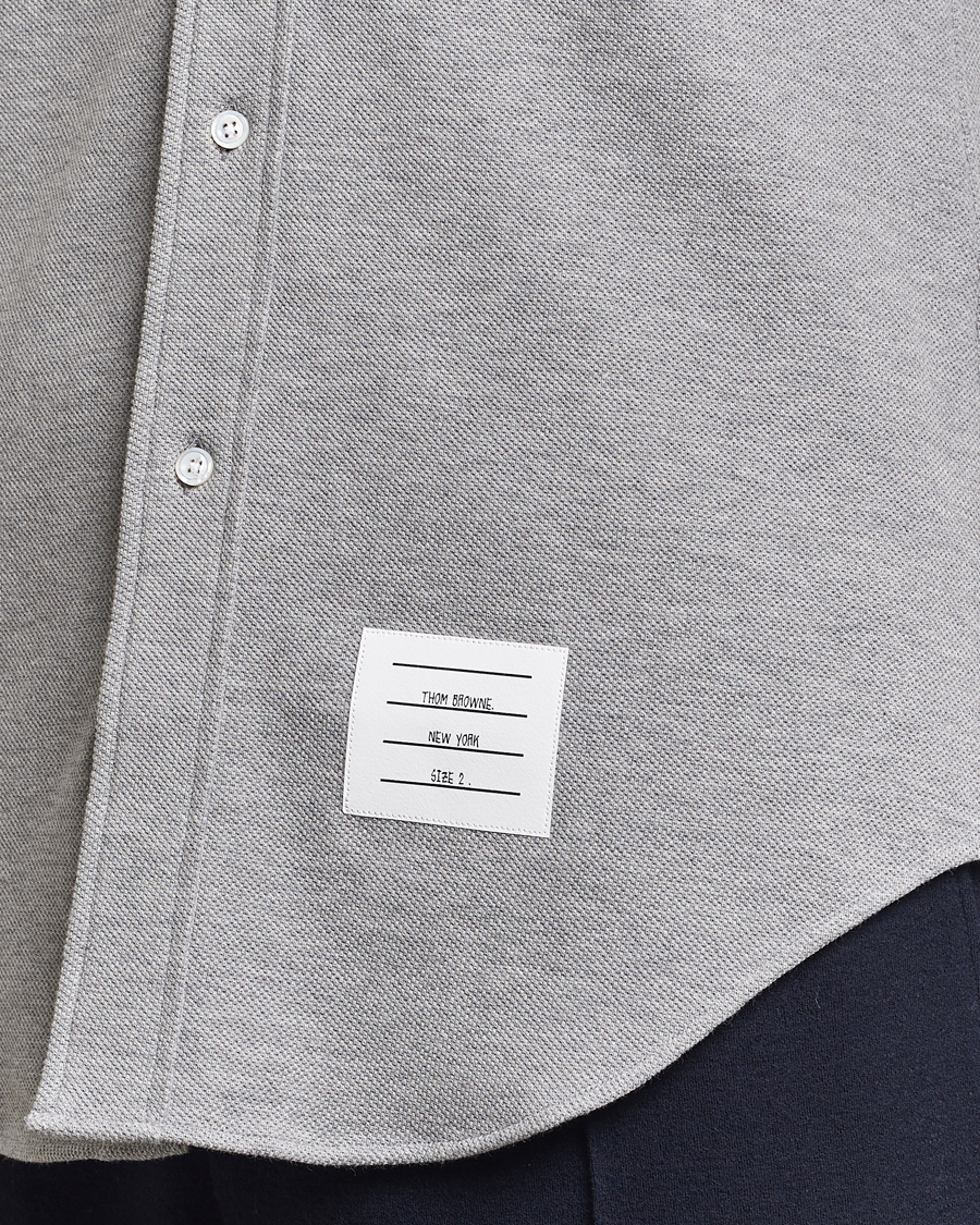 Herre | Skjorter | Thom Browne | Button Down Piquet Shirt Light Grey