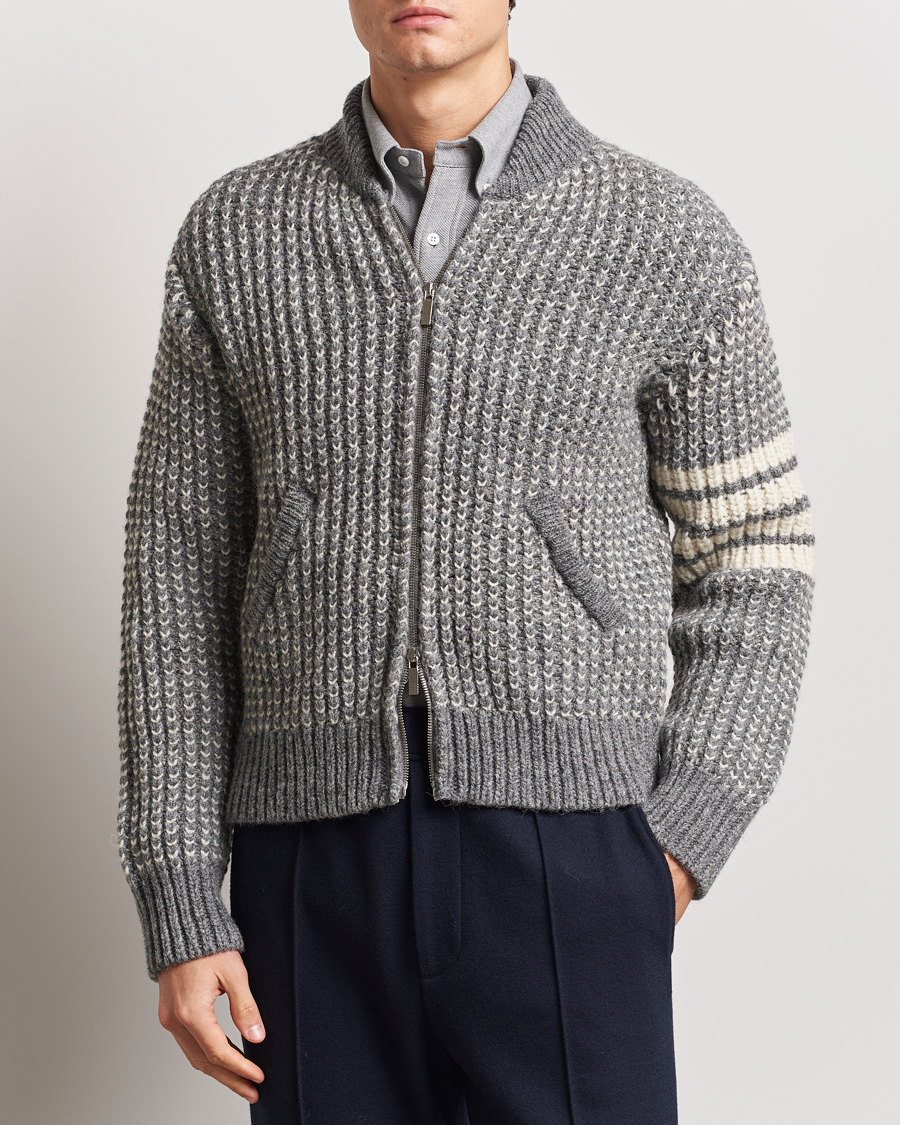 Herre | Jakker | Thom Browne | Irish Wool Bomber Jacket Medium Grey