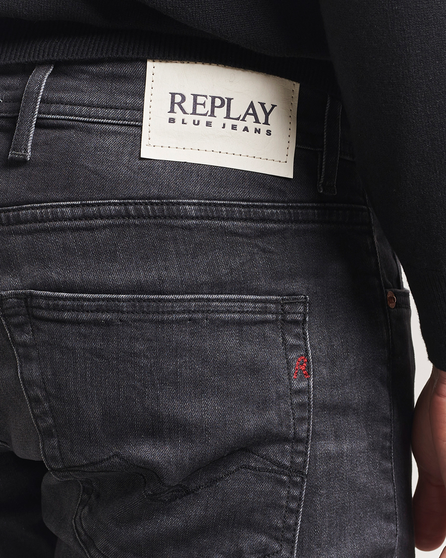 Herre | Jeans | Replay | Grover Straight Fit Stretch Jeans Washed Black