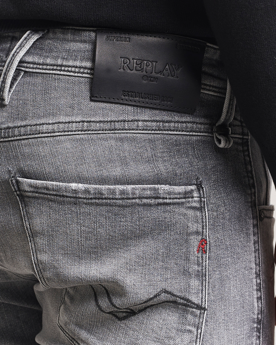 Herre | Jeans | Replay | Anbass Powerstretch Distressed Jeans Washed Grey