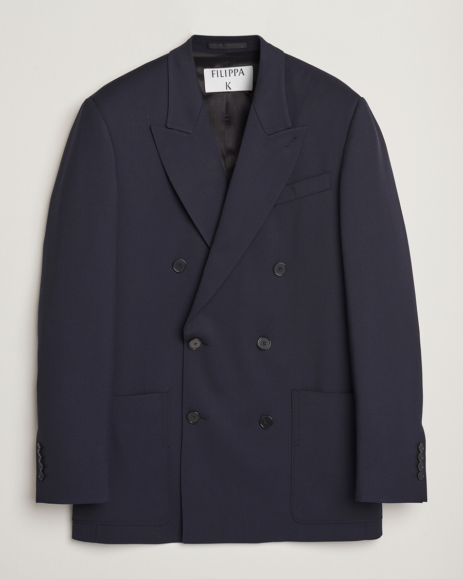 Herre | Dressjakker | Filippa K | Patch Pocket Double Breasted Blazer Navy