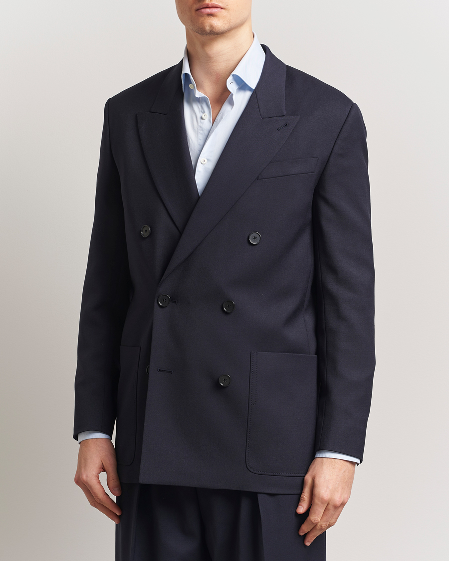 Herre | Dressjakker | Filippa K | Patch Pocket Double Breasted Blazer Navy