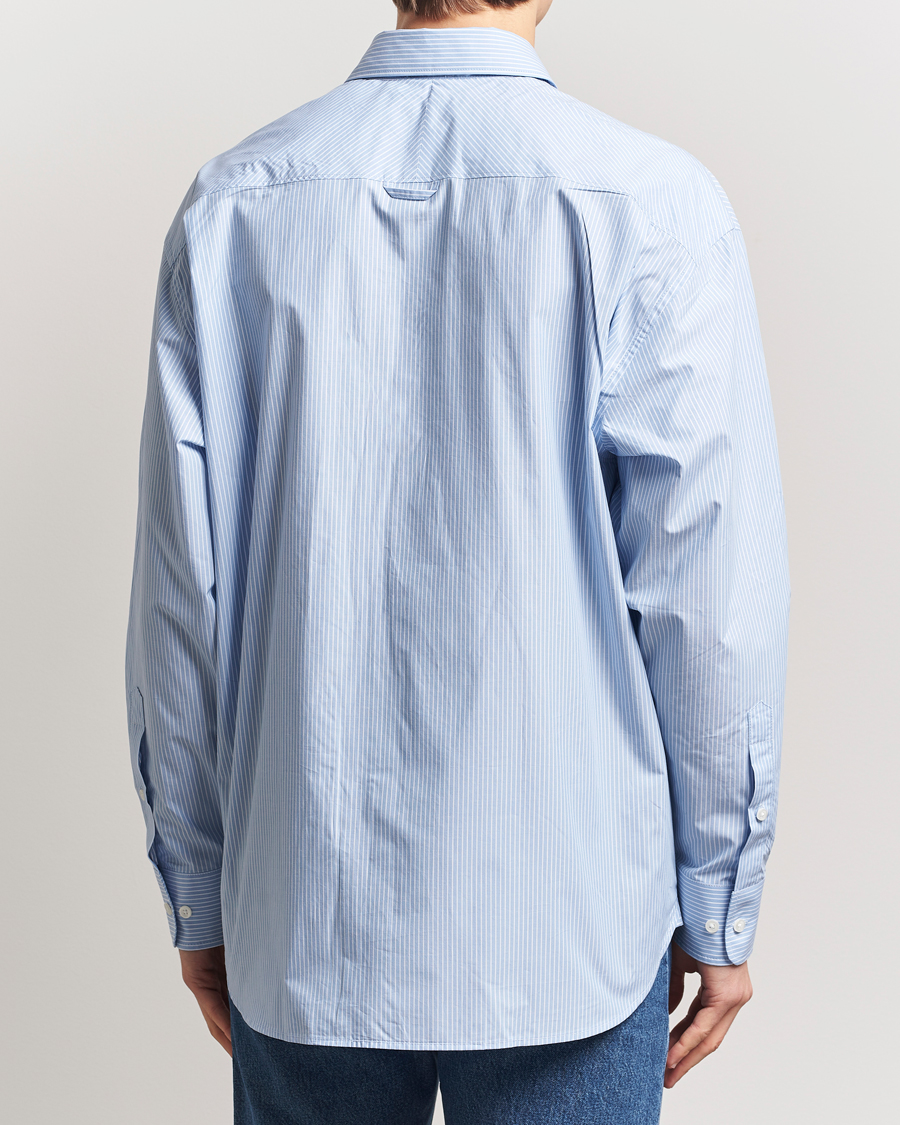 Herre | Skjorter | Filippa K | Striped Cotton Poplin Shirt Light Blue/White