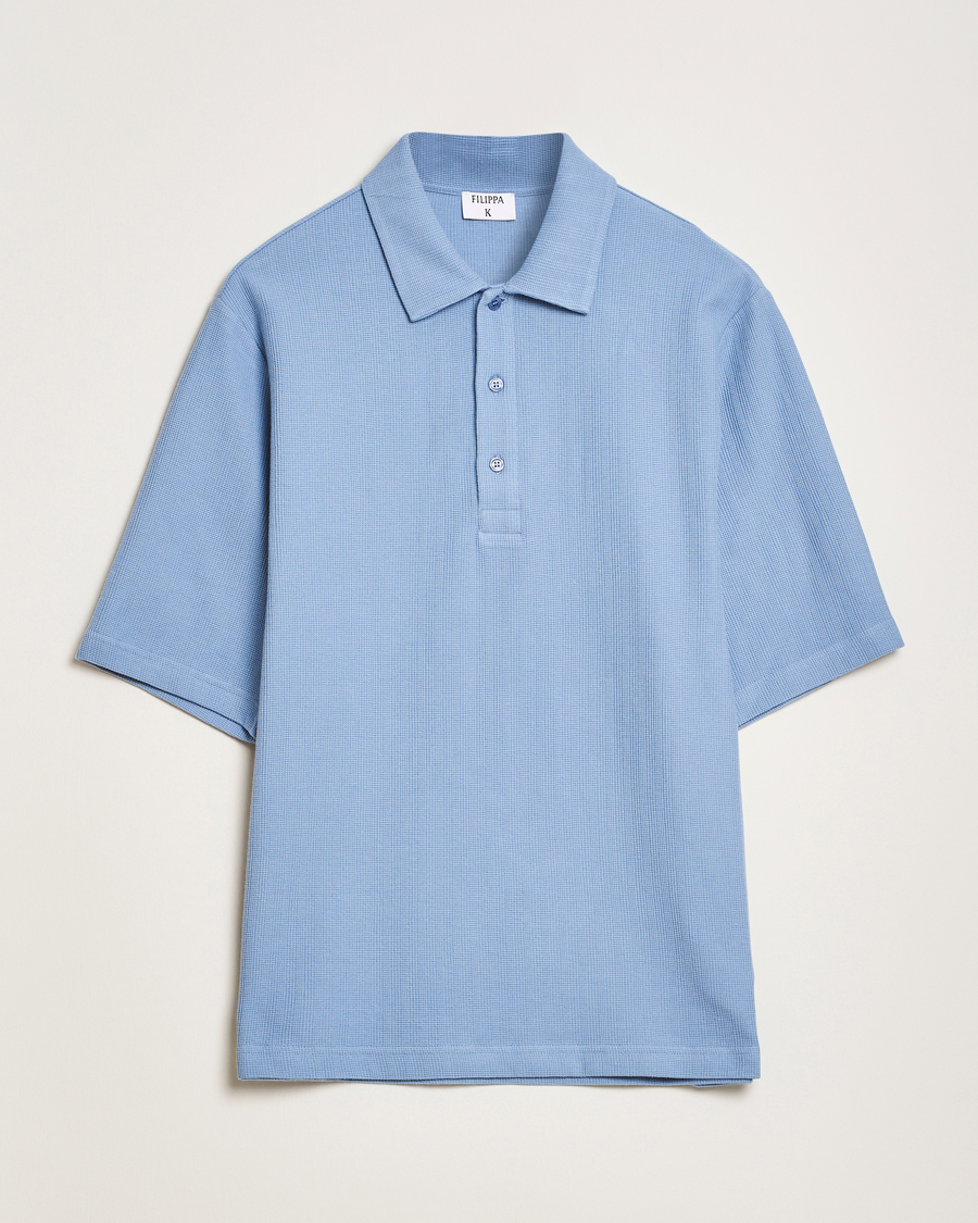 Herre | Pikéer | Filippa K | Cotton Jersey Polo Air Blue