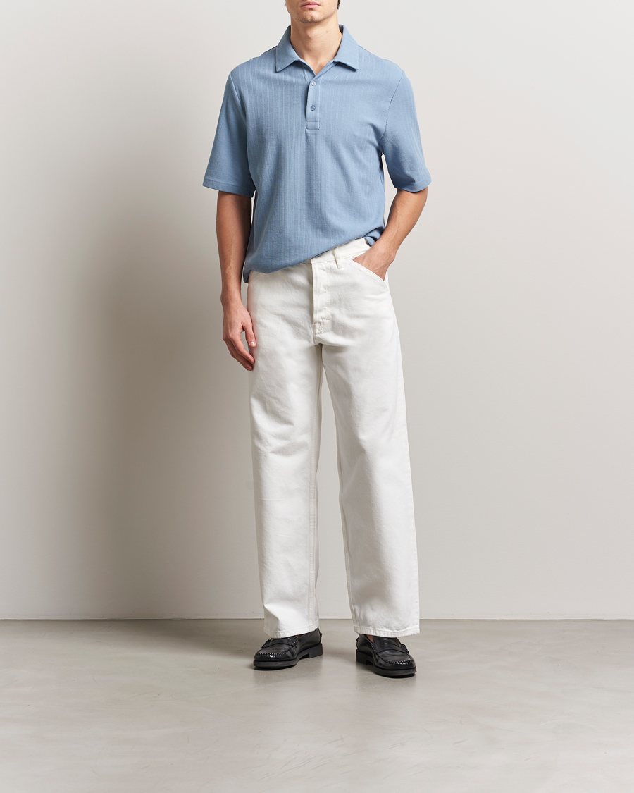 Herre | Pikéer | Filippa K | Cotton Jersey Polo Air Blue