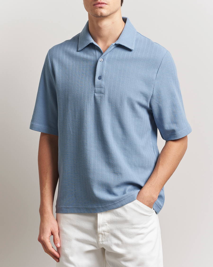 Herre | Pikéer | Filippa K | Cotton Jersey Polo Air Blue