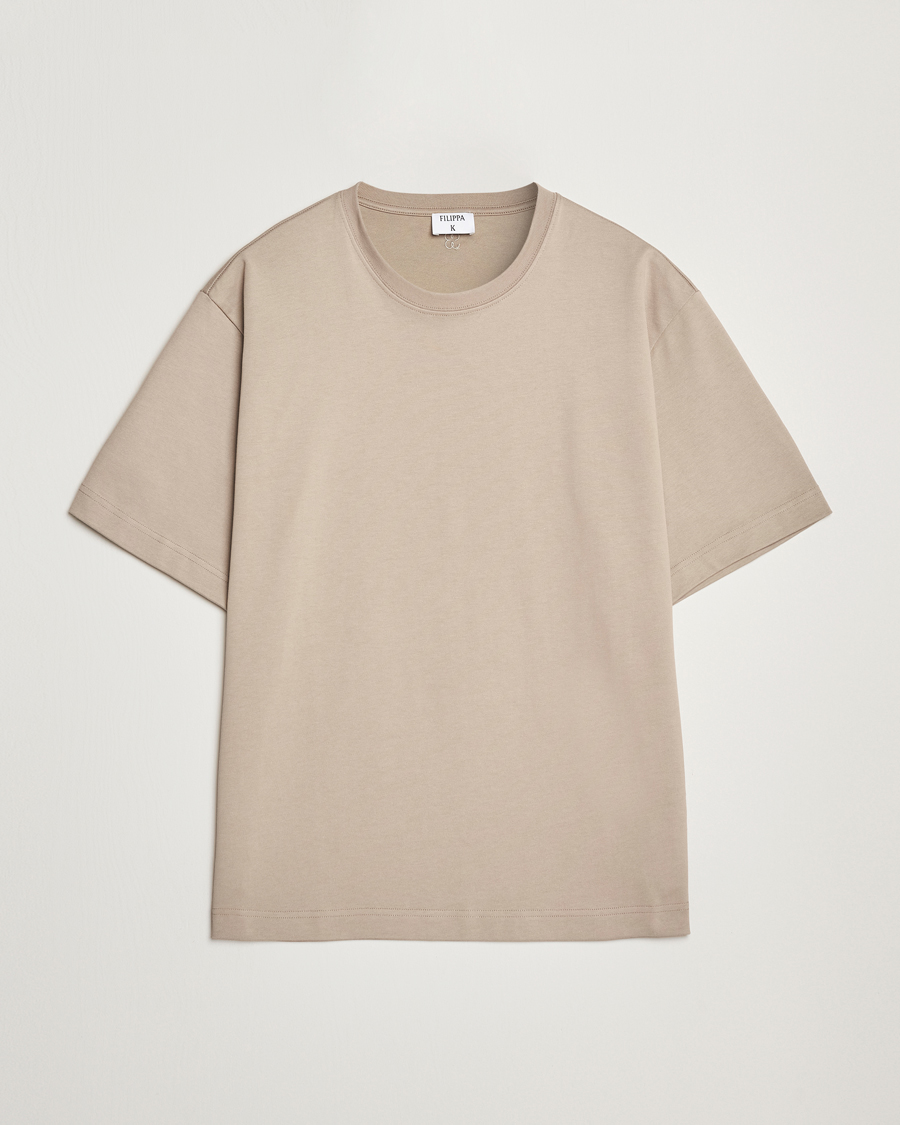 Herre | T-Shirts | Filippa K | Heavy Cotton Crew Neck T-Shirt Moss Grey