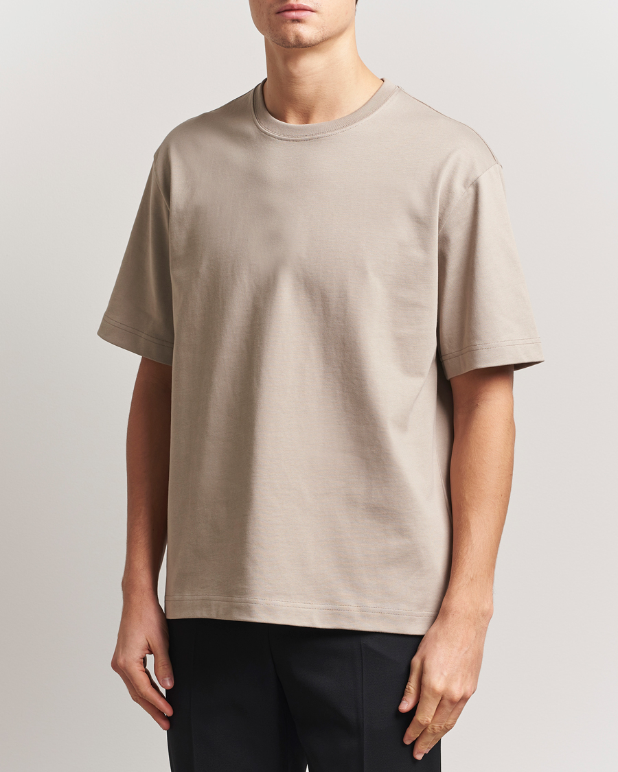 Herre | T-Shirts | Filippa K | Heavy Cotton Crew Neck T-Shirt Moss Grey