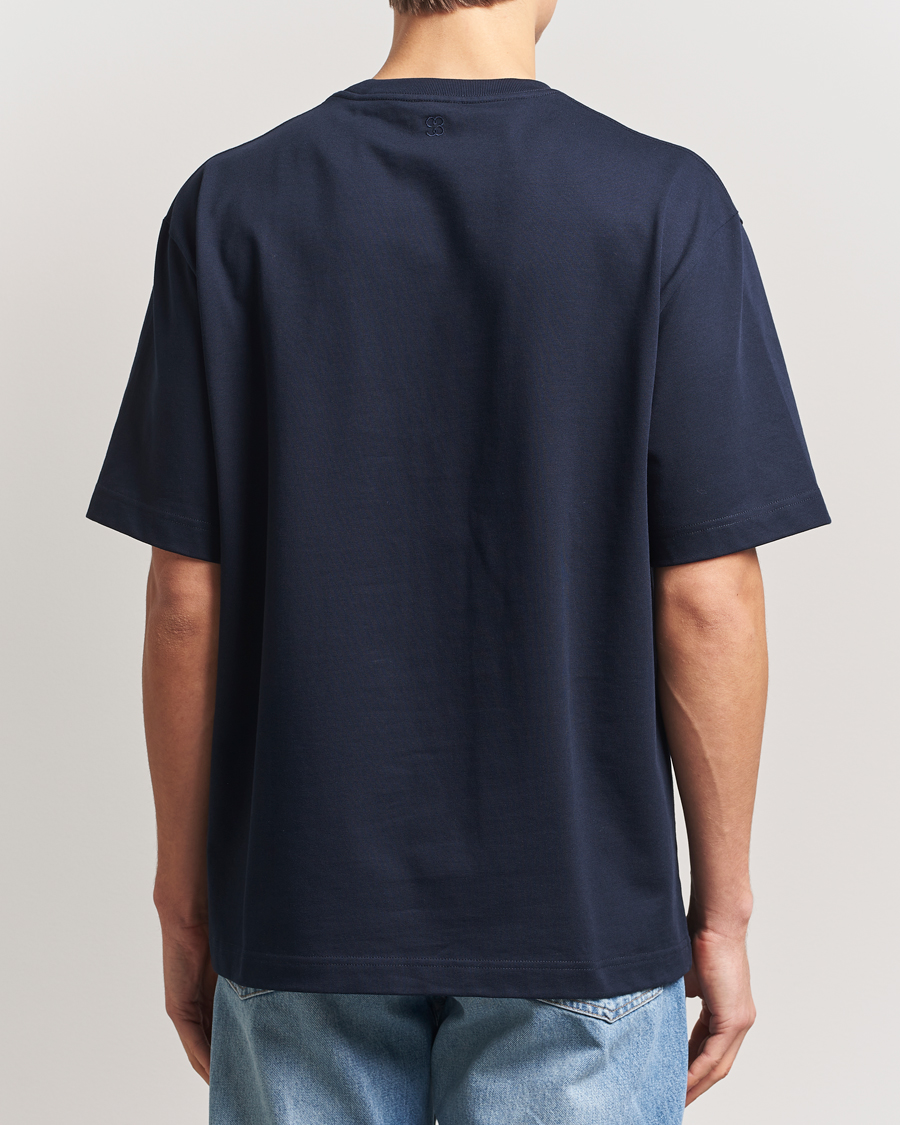Herre | T-Shirts | Filippa K | Heavy Cotton Crew Neck T-Shirt Navy