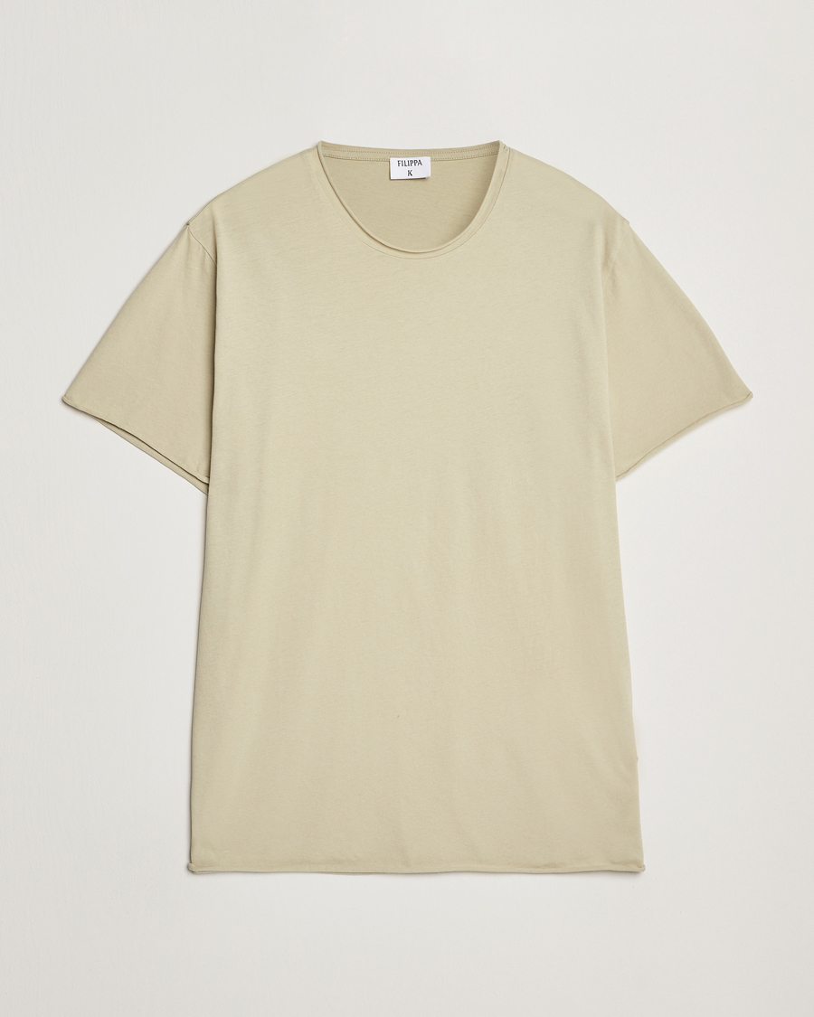 Herre | T-Shirts | Filippa K | Roll Neck Crew Neck T-Shirt Faded Moss
