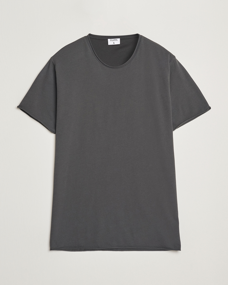 Herre | T-Shirts | Filippa K | Roll Neck Crew Neck T-Shirt Charcoal Grey