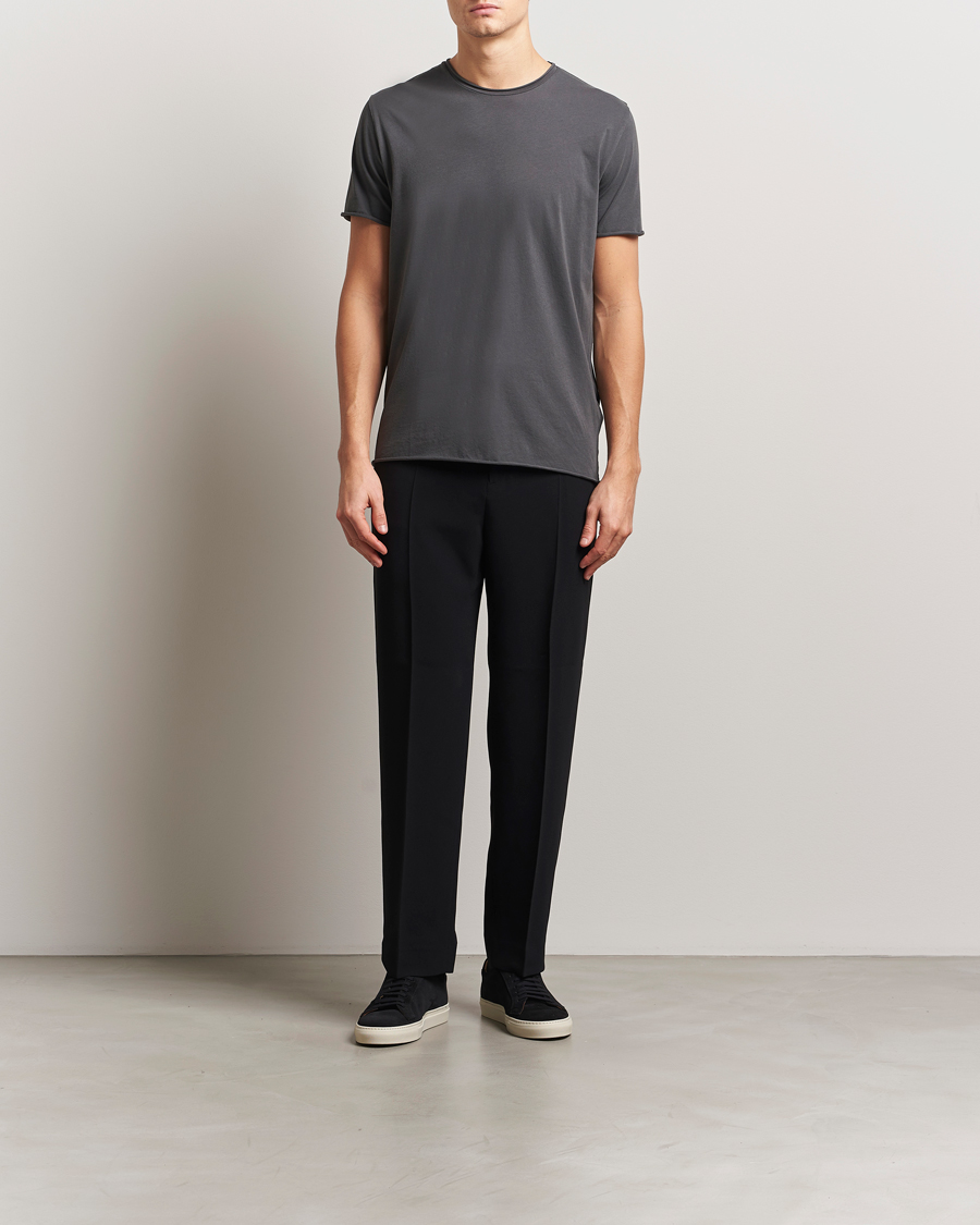 Herre | T-Shirts | Filippa K | Roll Neck Crew Neck T-Shirt Charcoal Grey