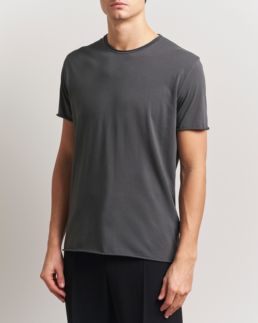 Herre | T-Shirts | Filippa K | Roll Neck Crew Neck T-Shirt Charcoal Grey