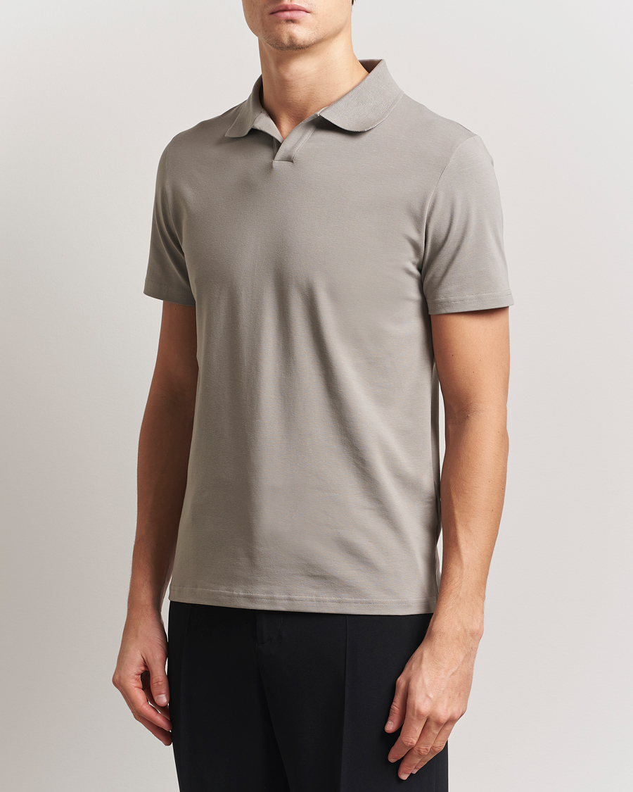 Herre | Pikéer | Filippa K | Soft Lycra Polo T-Shirt Dove Grey