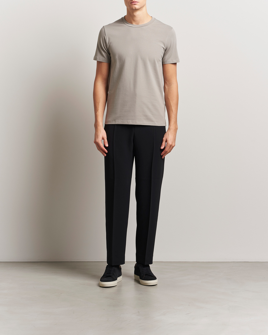 Herre | T-Shirts | Filippa K | Soft Lycra T-Shirt Dove Grey