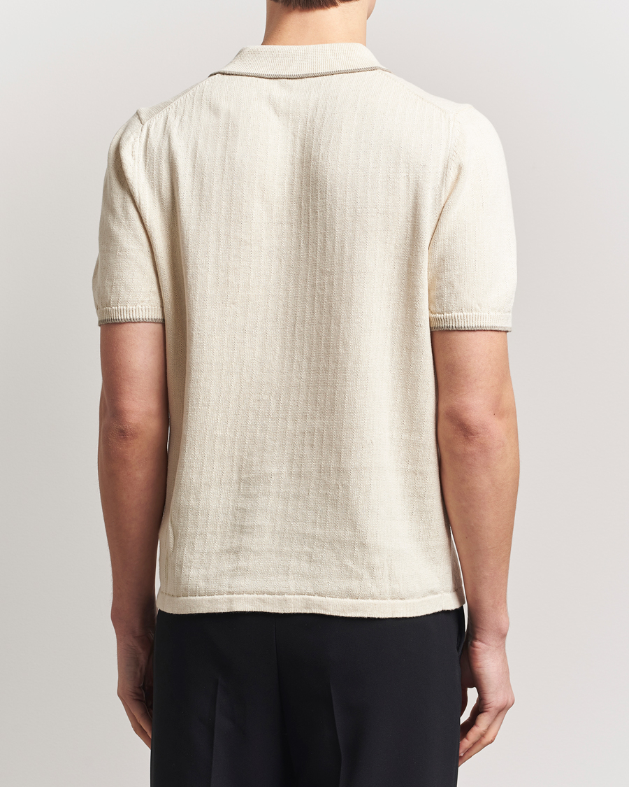 Herre | Pikéer | Filippa K | Linen Cotton Knitted Polo Cream White