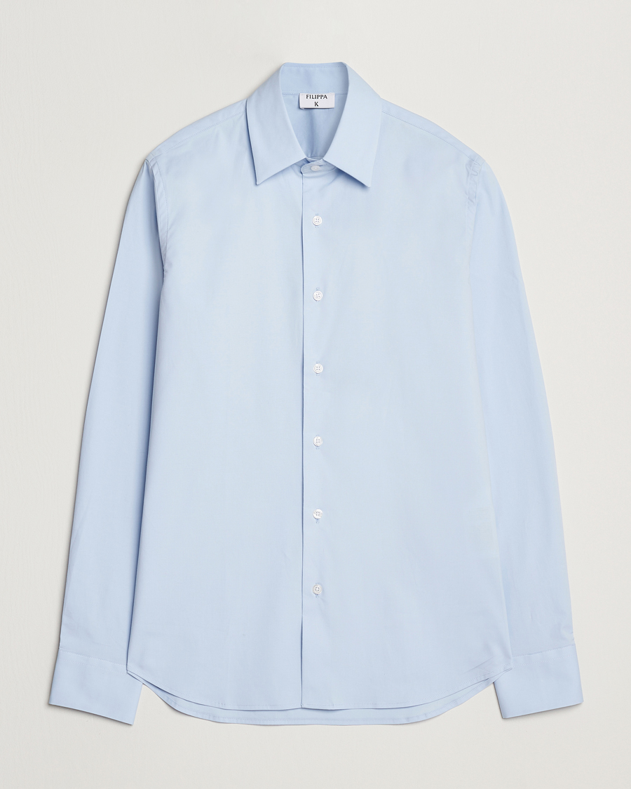 Herre | Skjorter | Filippa K | Slim Cotton Stretch Shirt Light Blue