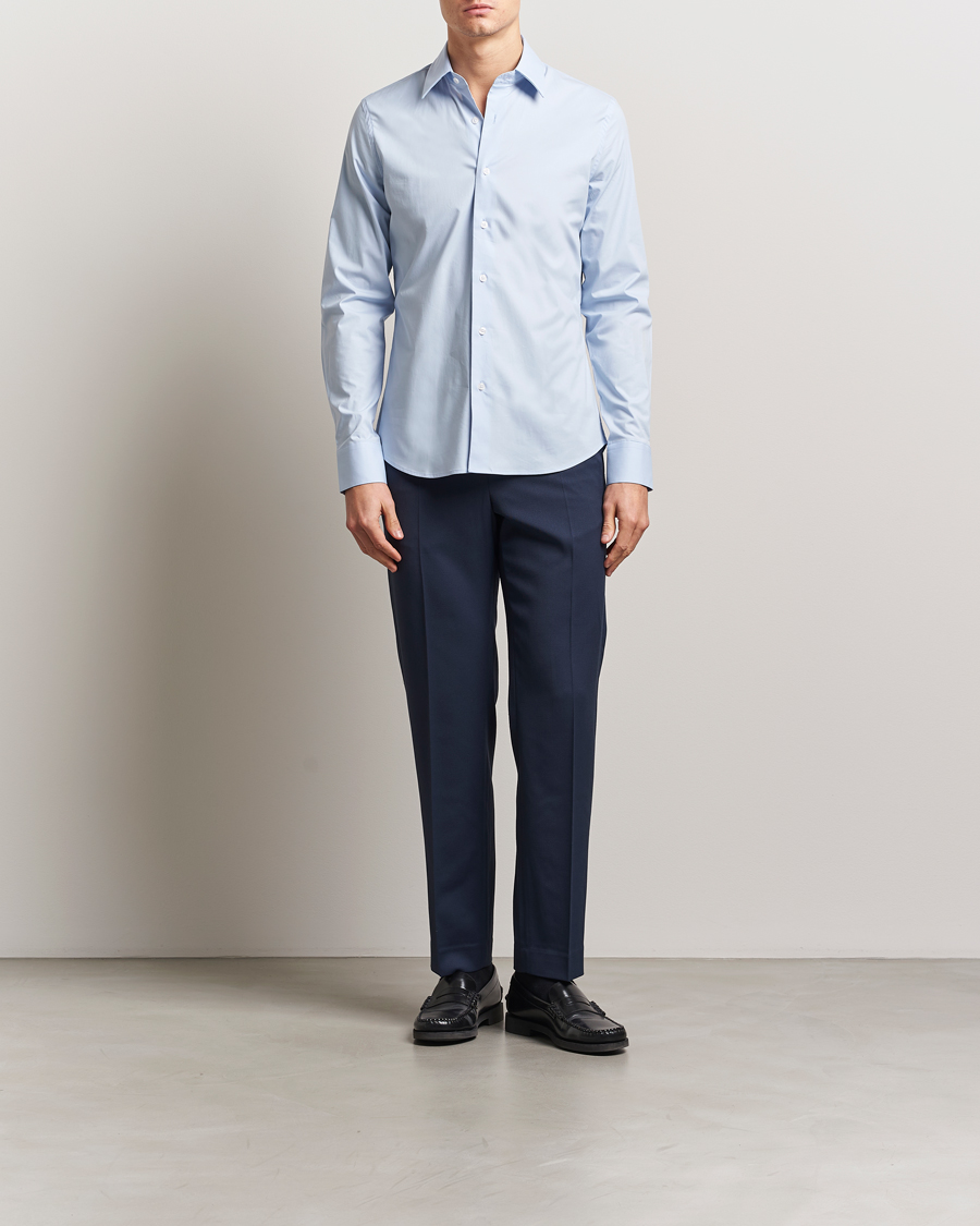 Herre | Skjorter | Filippa K | Slim Cotton Stretch Shirt Light Blue