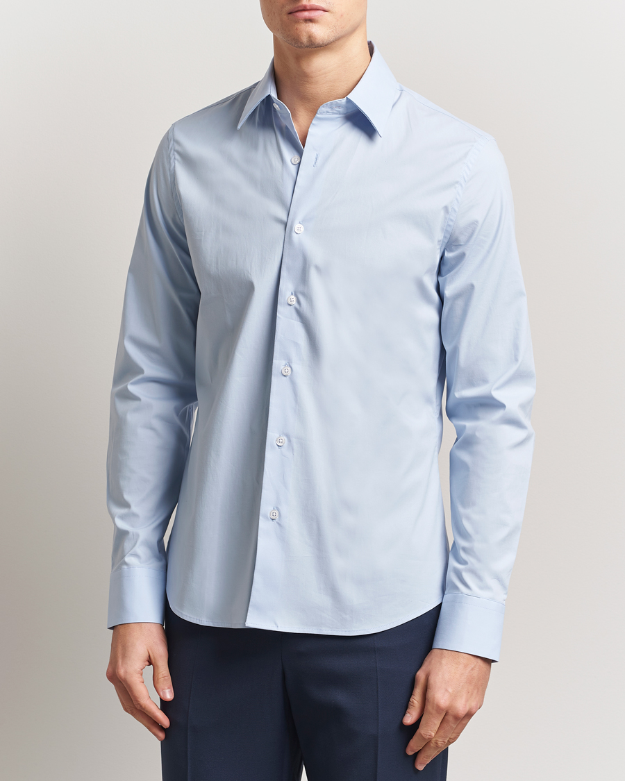 Herre | Skjorter | Filippa K | Slim Cotton Stretch Shirt Light Blue