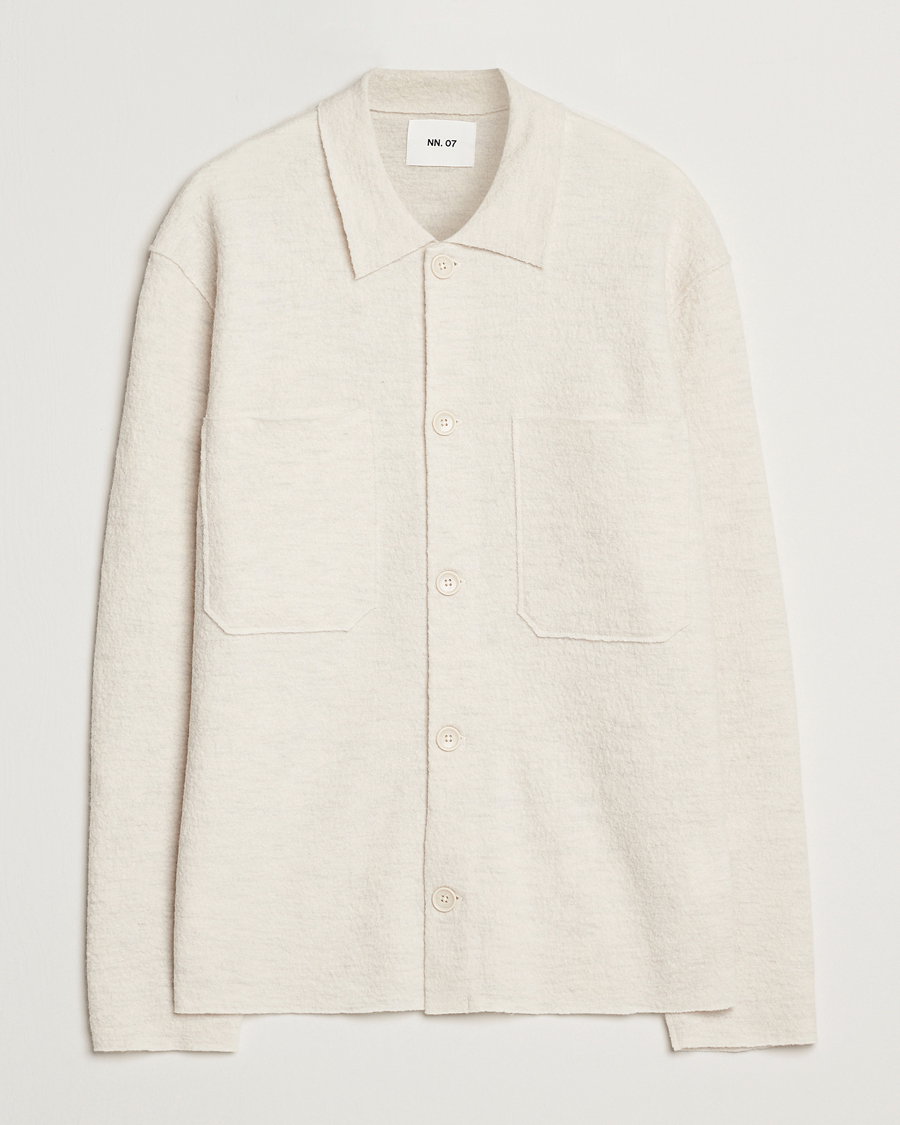 Herre | Gensere | NN07 | Jonas Boiled Wool Cardigan Ivory