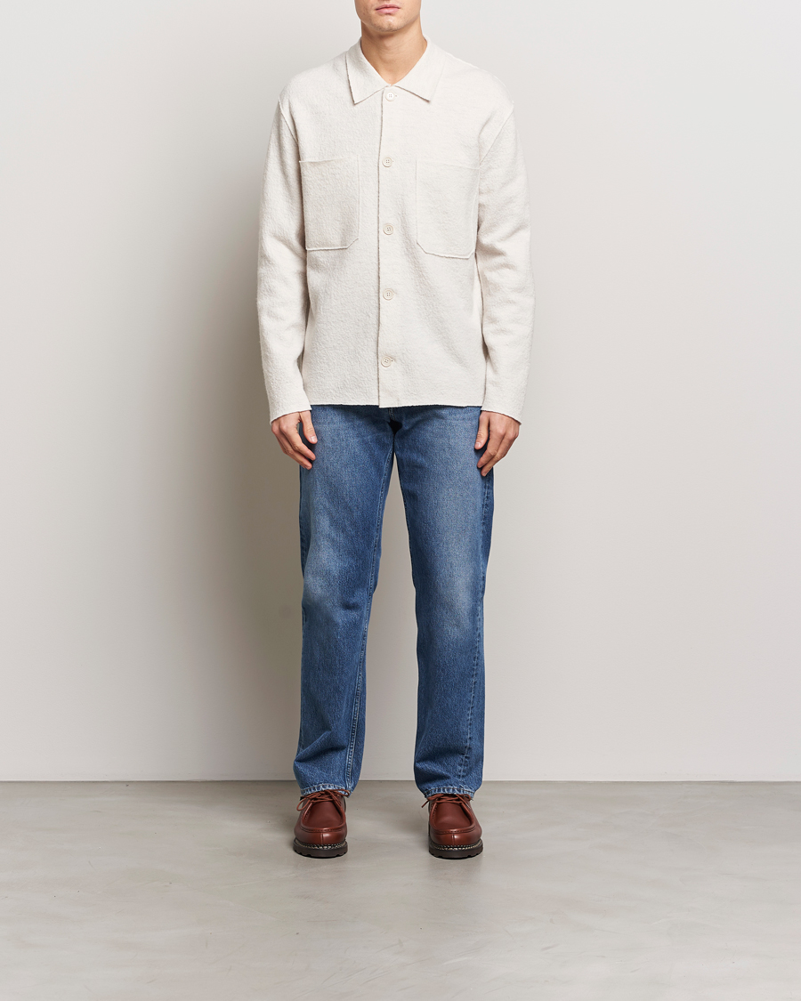 Herre | Gensere | NN07 | Jonas Boiled Wool Cardigan Ivory