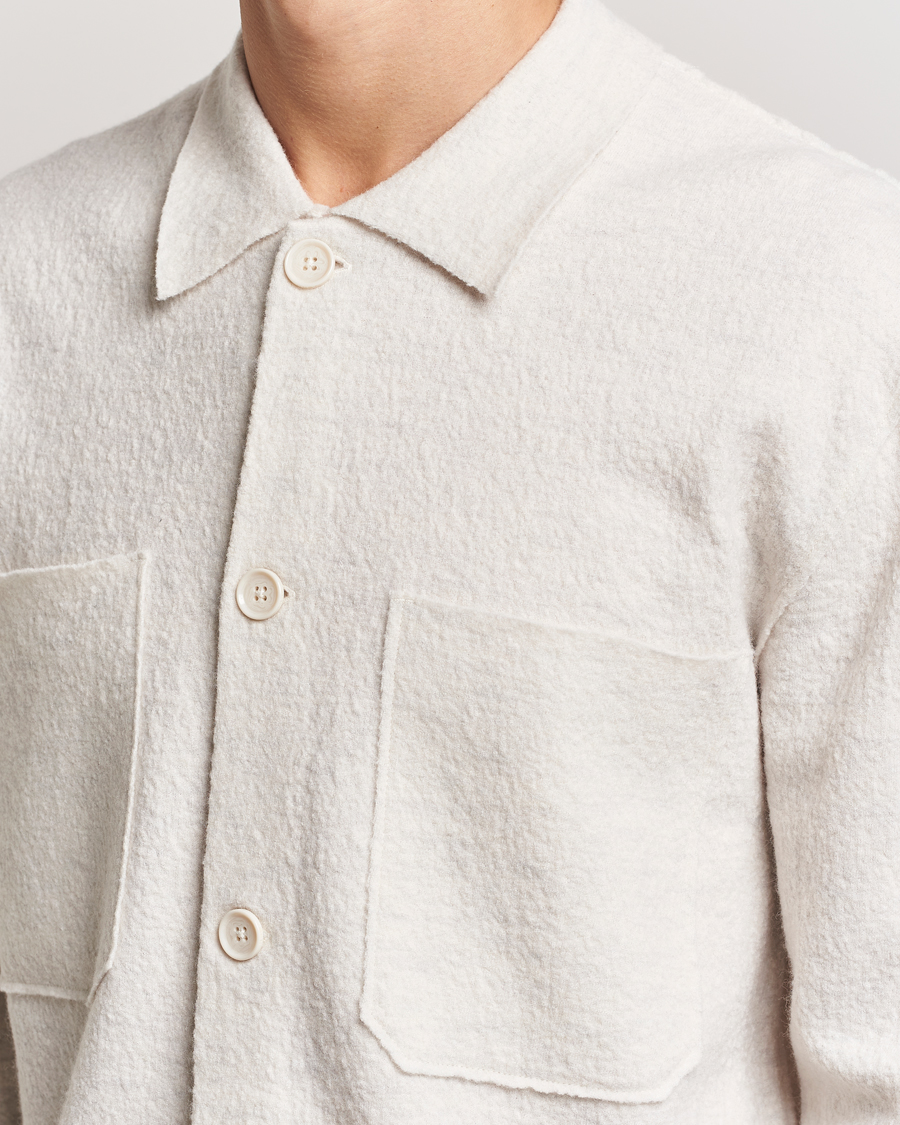 Herre | Gensere | NN07 | Jonas Boiled Wool Cardigan Ivory