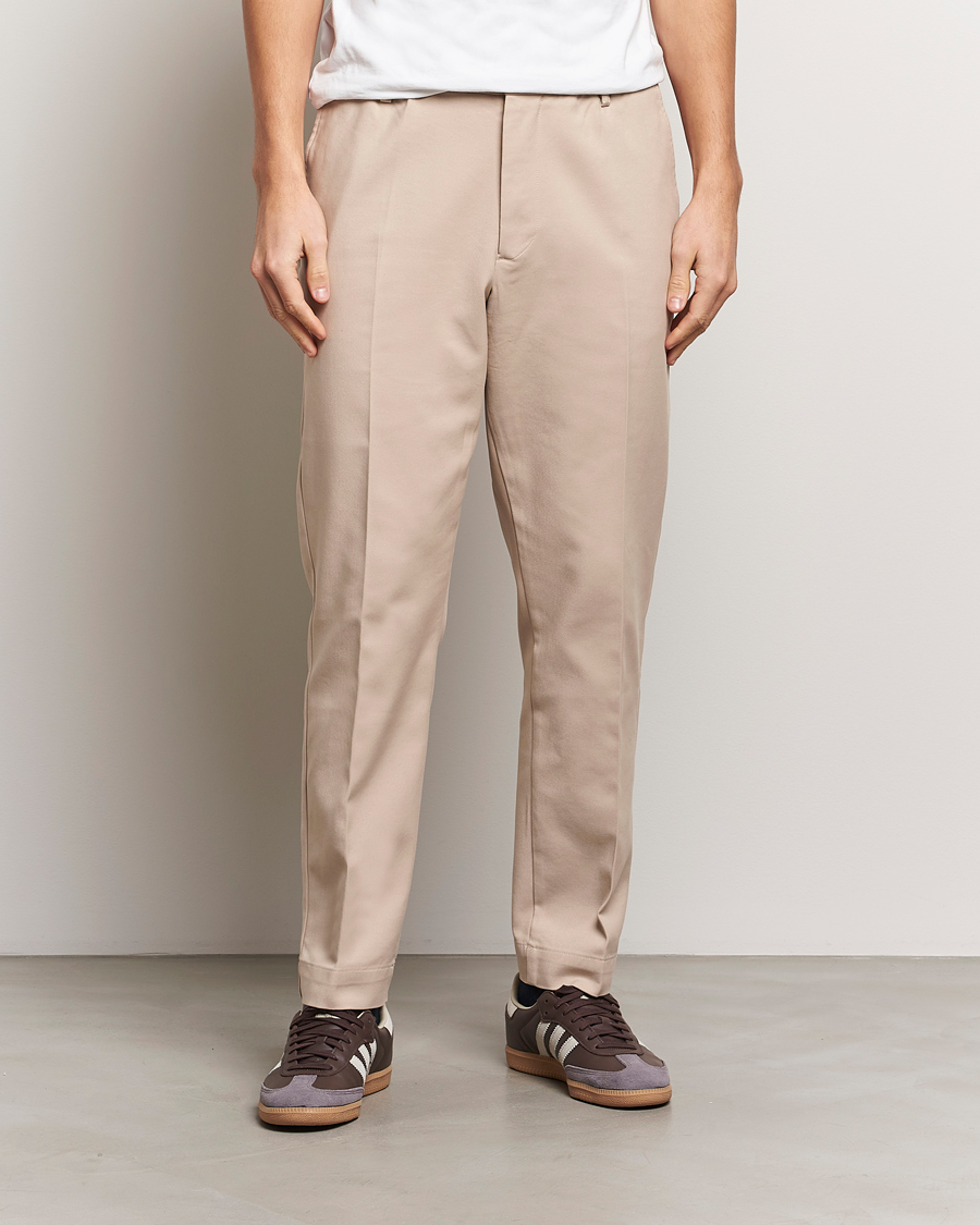 Herre | Bukser | NN07 | Billie Cotton Drawstring Trousers White Pepper