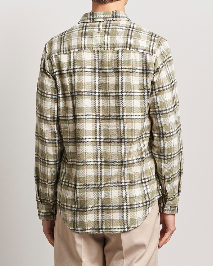 Herre | Skjorter | NN07 | Arne Brushed Cotton Checked Shirt Green/Beige