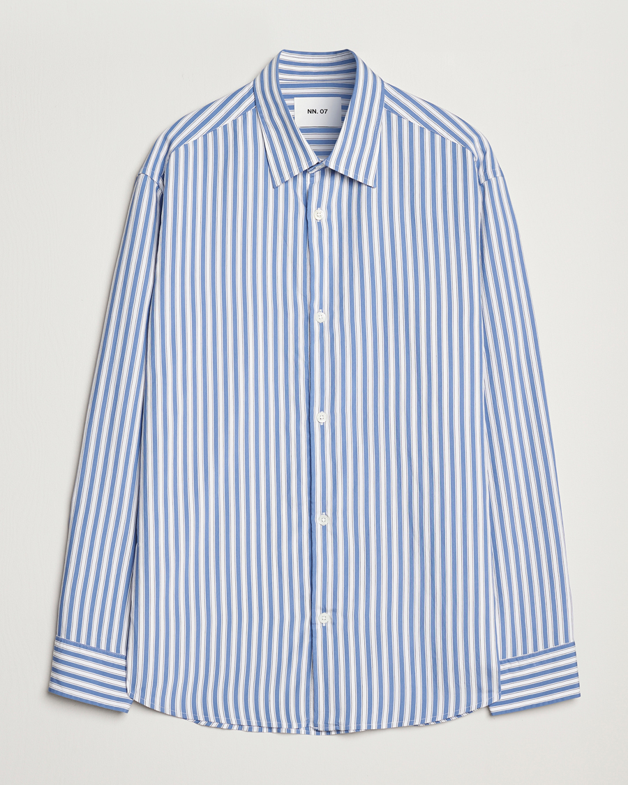 Herre | Skjorter | NN07 | Freddy Twill Striped Shirt Blue/White