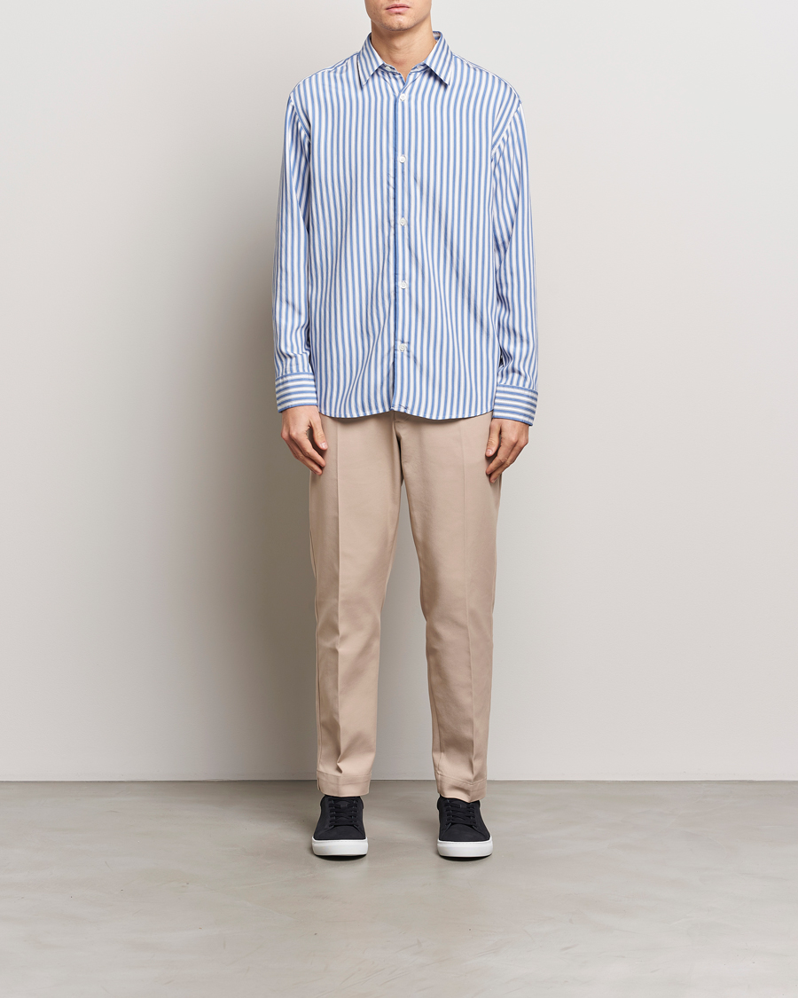 Herre | Skjorter | NN07 | Freddy Twill Striped Shirt Blue/White