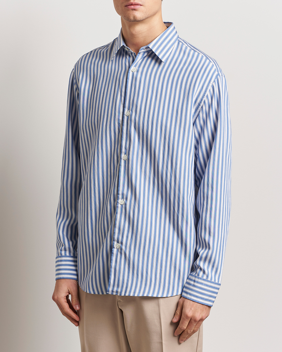 Herre | Skjorter | NN07 | Freddy Twill Striped Shirt Blue/White