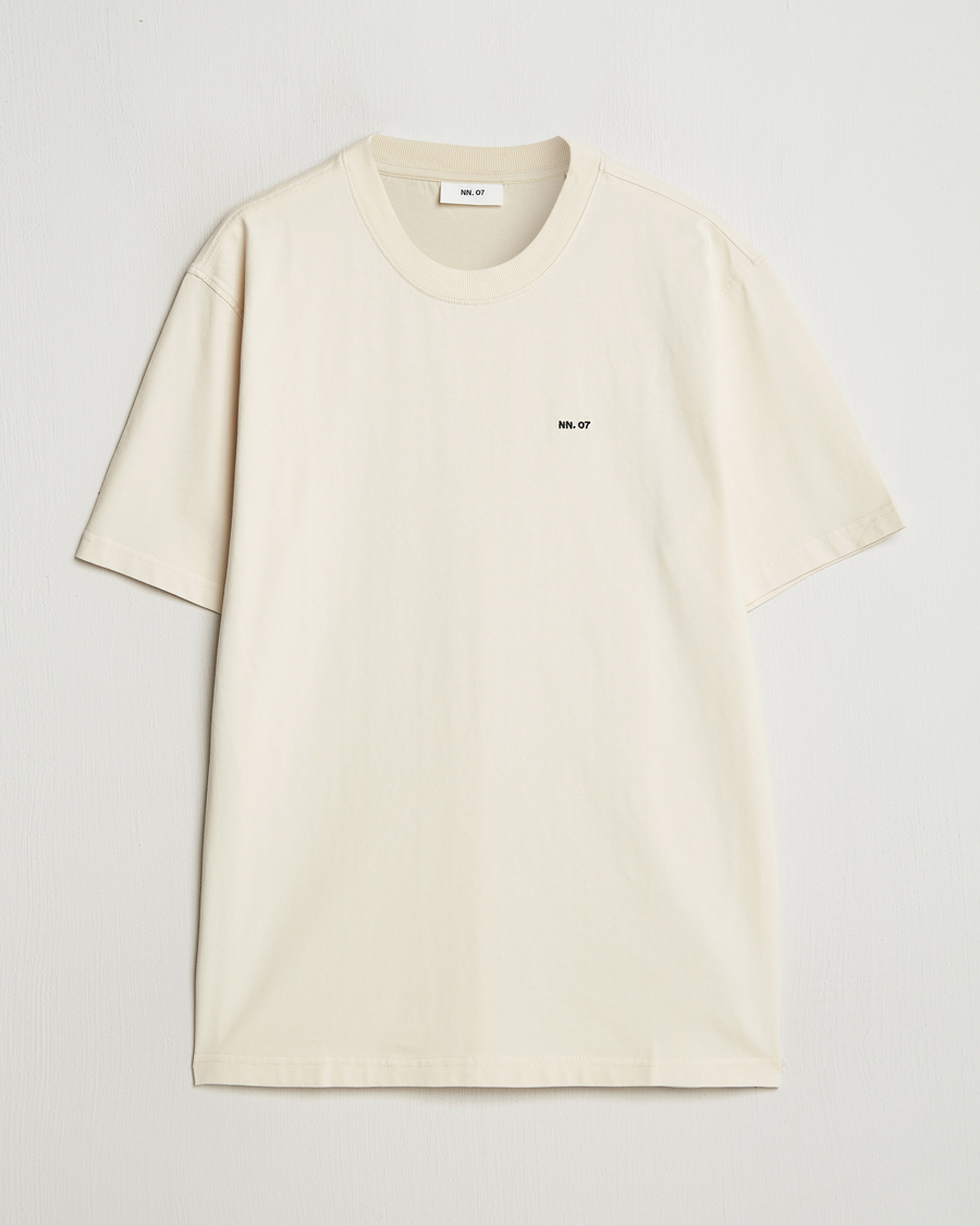 Herre | T-Shirts | NN07 | Adam Logo Crew Neck T-Shirt Ivory