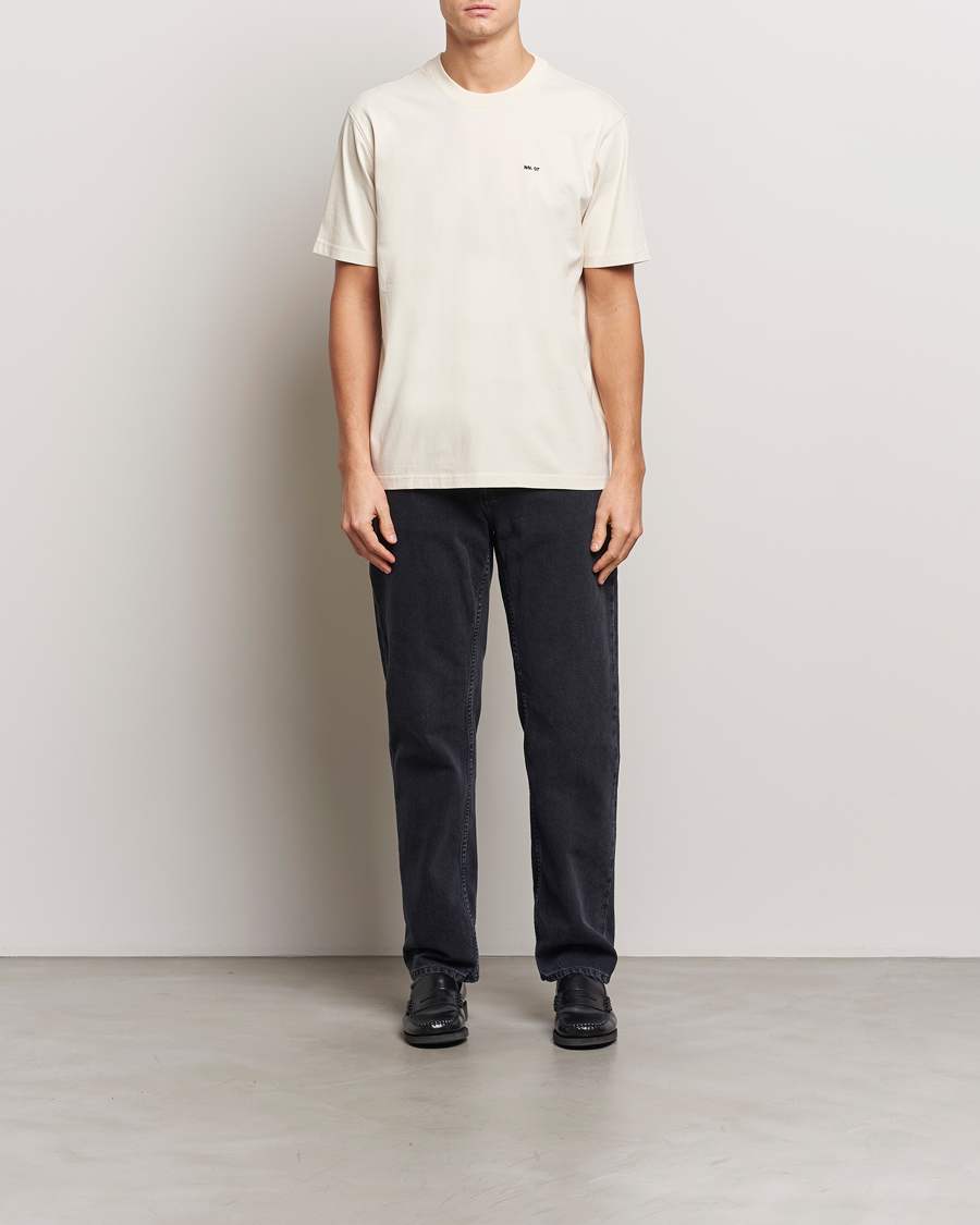 Herre | T-Shirts | NN07 | Adam Logo Crew Neck T-Shirt Ivory