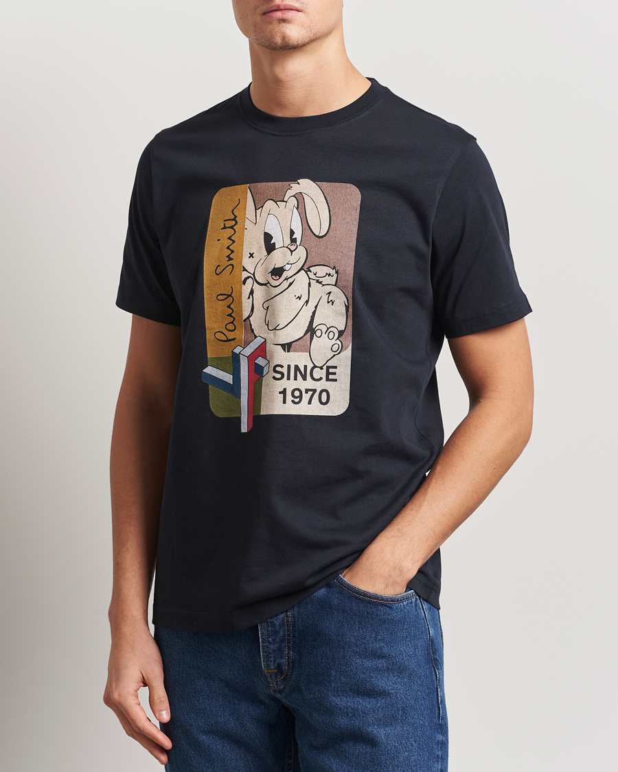 Herre | T-Shirts | PS Paul Smith | 70's Bunny Crew Neck T-Shirt Navy