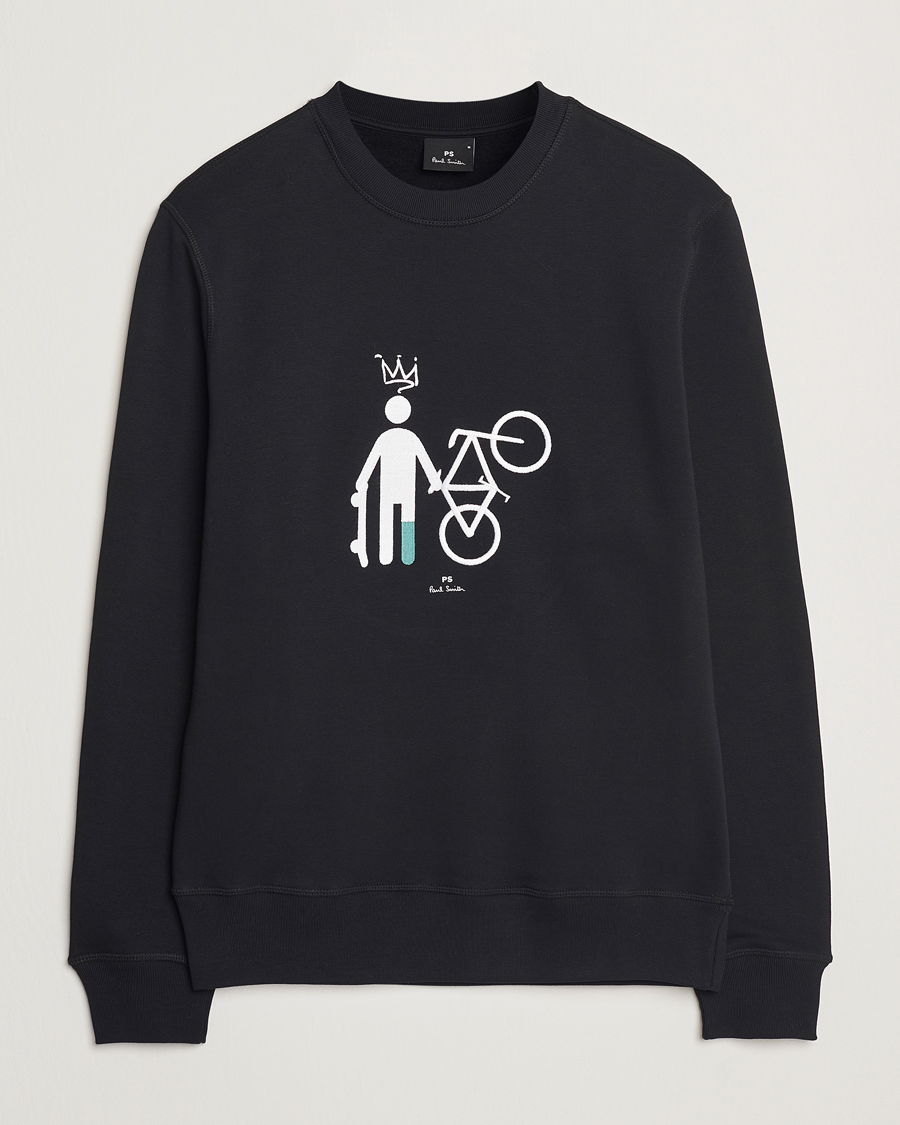 Herre | Gensere | PS Paul Smith | Skater Bike Crew Neck Sweatshirt Black