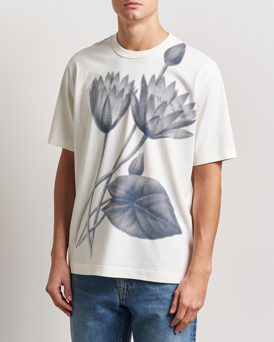 Herre | T-Shirts | PS Paul Smith | Flower Printed Crew Neck T-Shirt White