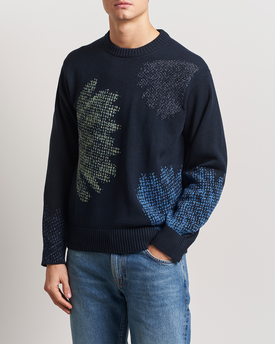 Herre | Gensere | PS Paul Smith | Flower Printed Knitted Crew Neck Navy