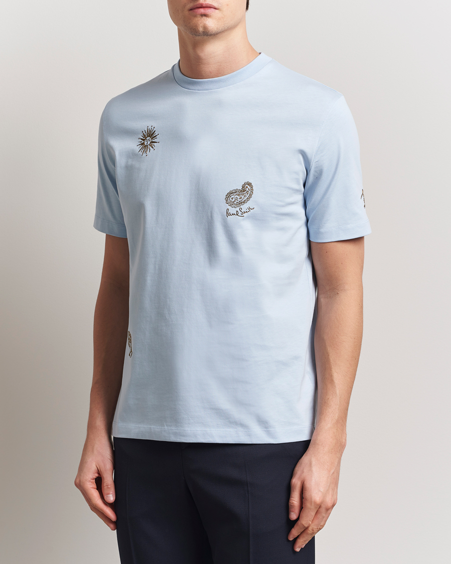 Herre | T-Shirts | Paul Smith | Embroidered T-Shirt Light Blue