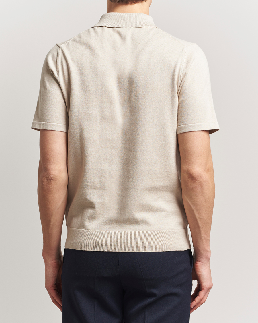 Herre | Pikéer | PS Paul Smith | Cotton Knitted Half Zip Polo Off White