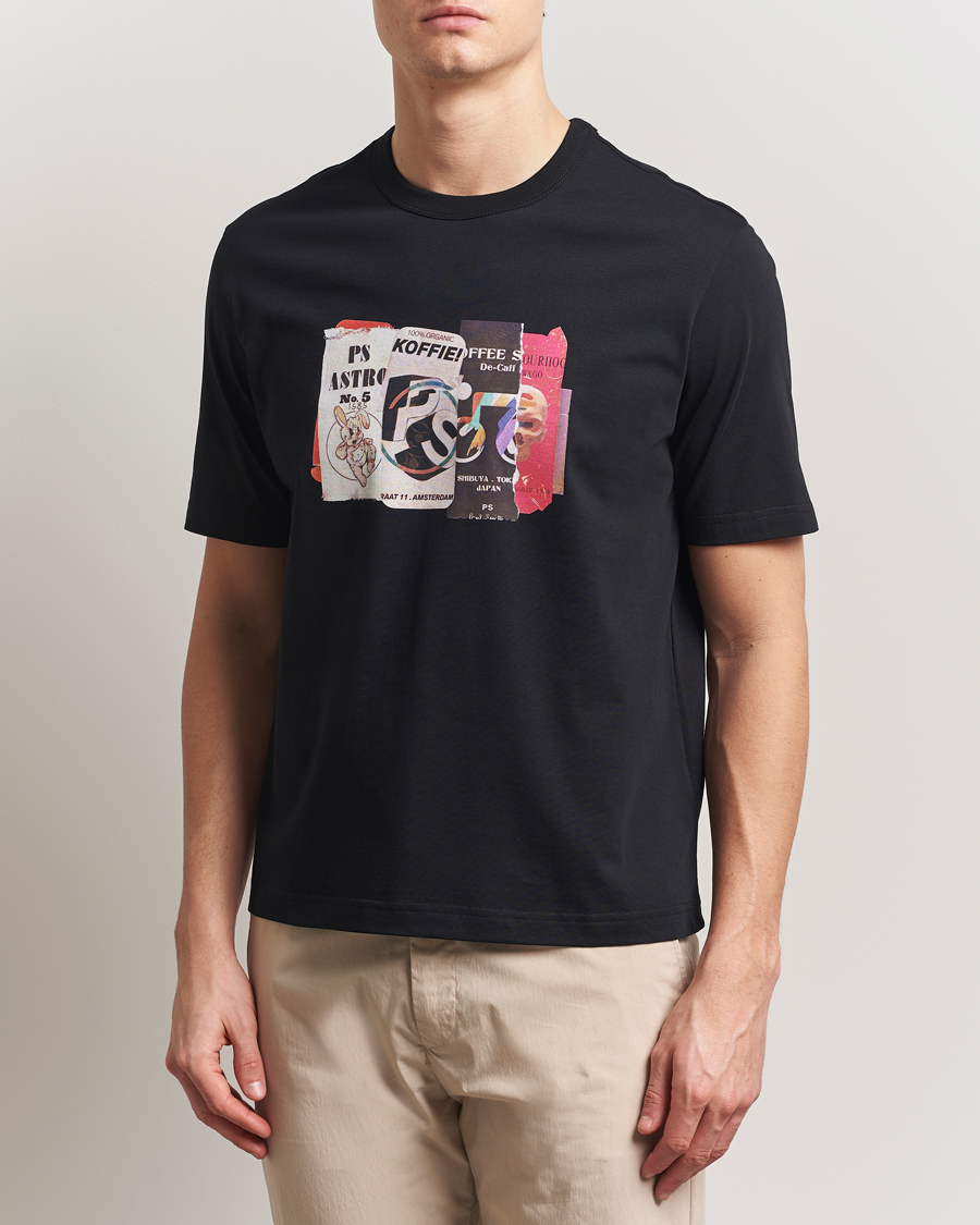 Herre | T-Shirts | PS Paul Smith | Cut & Paste Printed T-Shirt Black