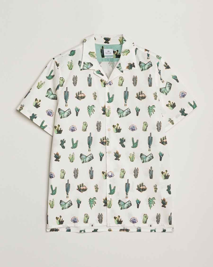 Herre | Skjorter | PS Paul Smith | Cactus Line Up Short Sleeve Shirt White