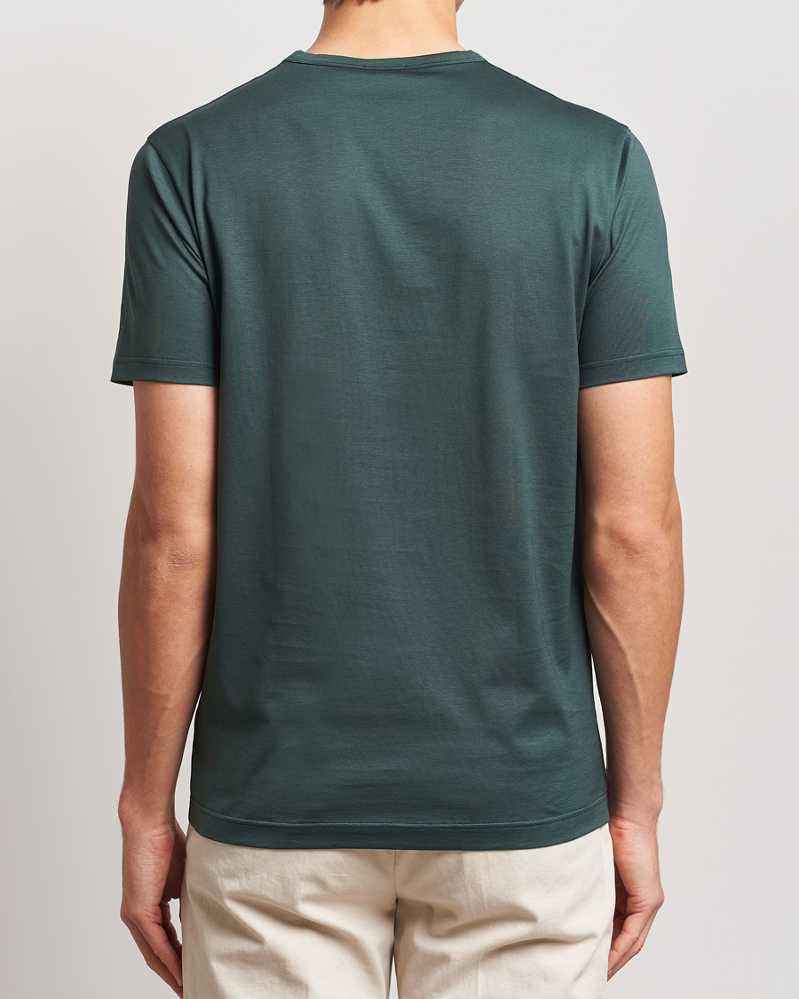 Herre | T-Shirts | Sunspel | Crew Neck Q82 Cotton T-Shirt Holly Green