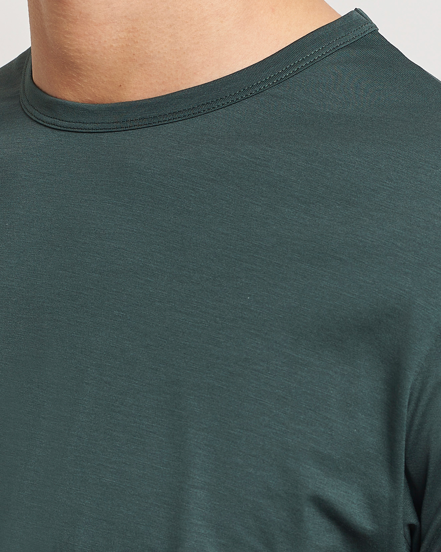 Herre | T-Shirts | Sunspel | Crew Neck Q82 Cotton T-Shirt Holly Green