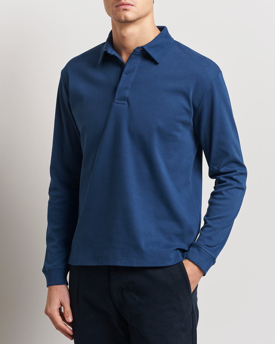 Herre | Gensere | Sunspel | Heavy Weight Polo Shirt Naval Blue