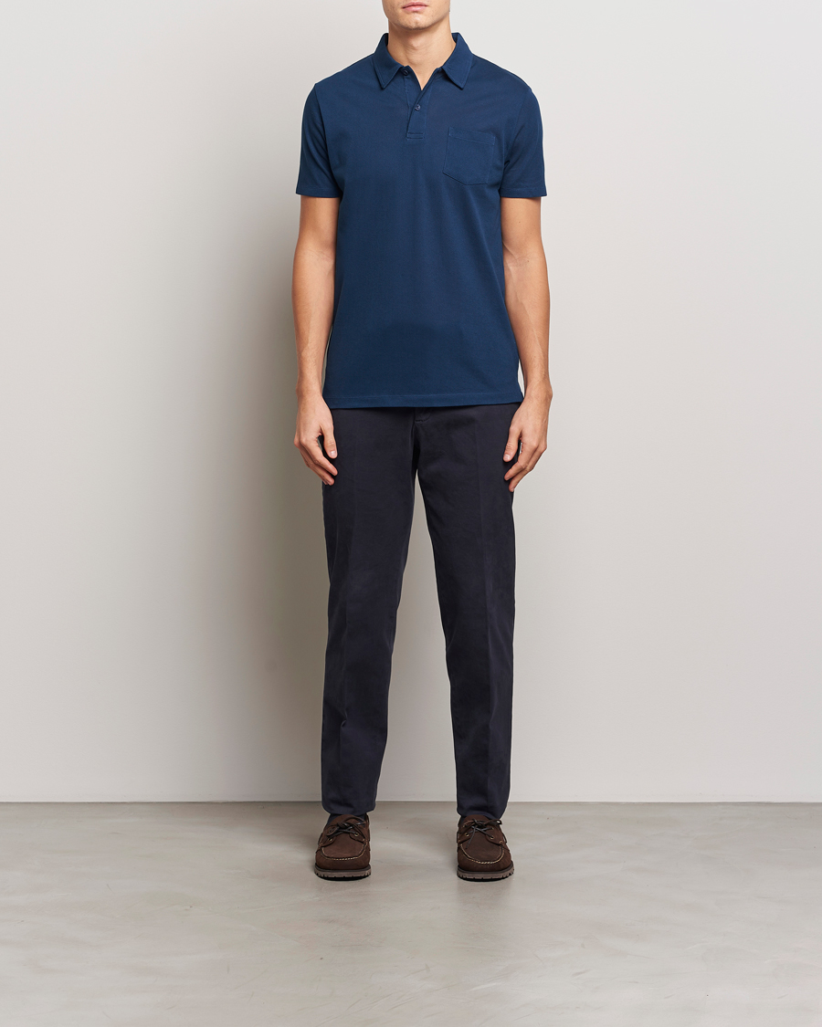 Herre | Pikéer | Sunspel | Riviera Polo Shirt Naval Blue