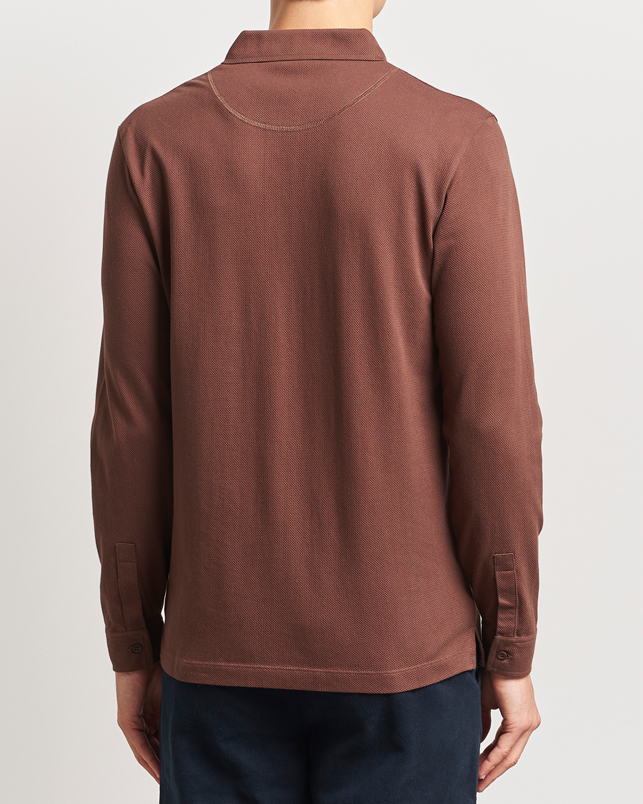 Herre | Pikéer | Sunspel | Long Sleeve Riviera Polo Shirt Cocoa Brown